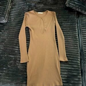 Beige Dress with front slit